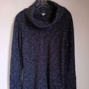 Merona long line black space dyed cowl neck sweater women's size medium